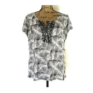 Women's Short Sleeved Blouse Ruffle Business Casua